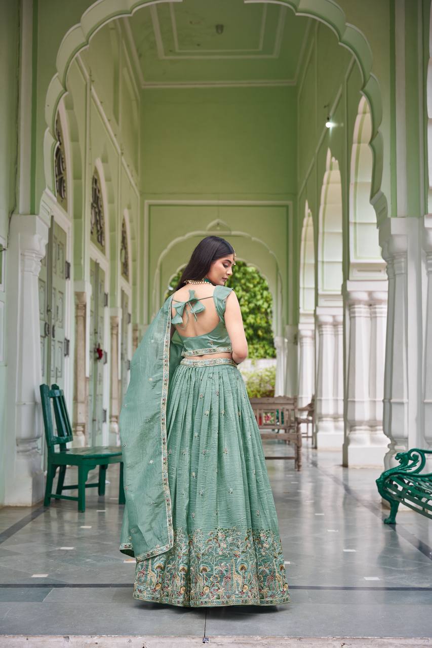 Designer Gold Crush Lehenga Set