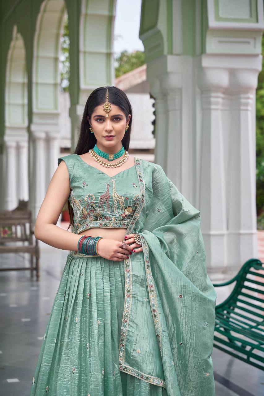 Designer Gold Crush Lehenga Set